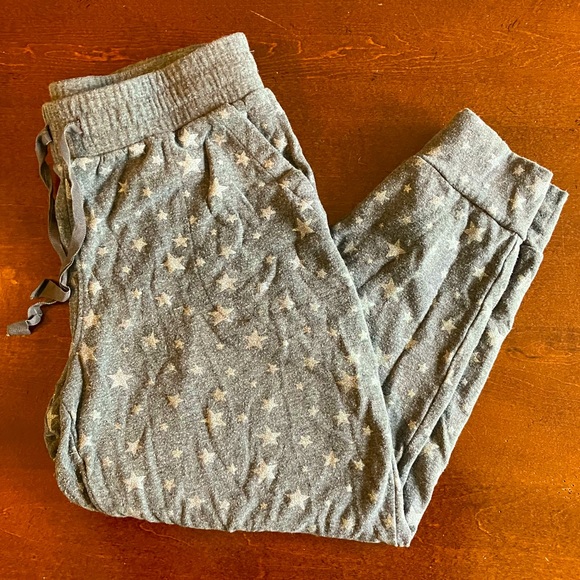 Talbots Pants - T by Talbots Gray Joggers with Stars Ribbon Tie Petite M